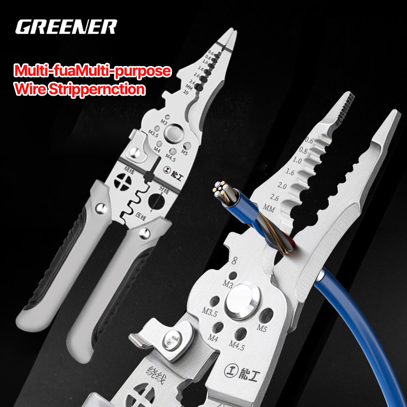 Automatic Wire Stripper Cutter - GREENER Otomatik Ayarlı Kablo Soyma, Kıvırma