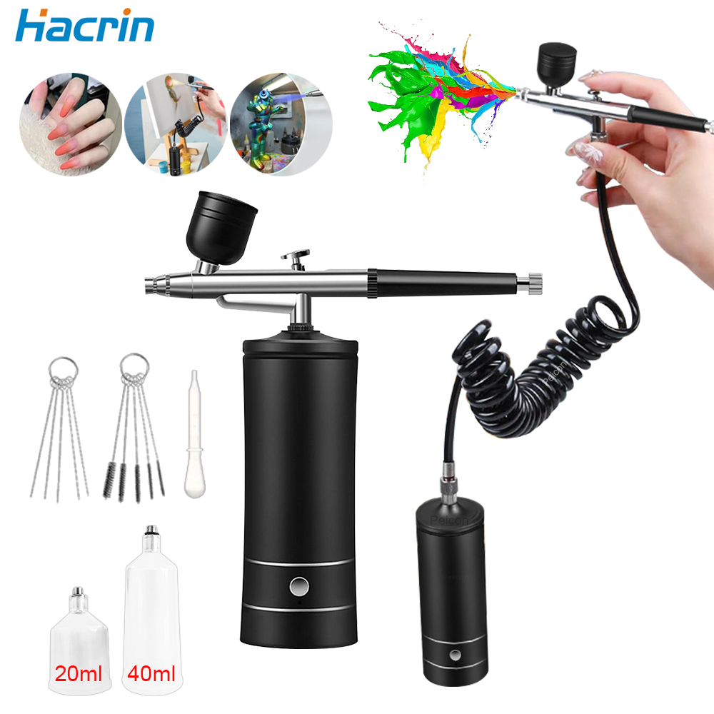 Airbrush Kit With Mini Compressor - Kompresör ile Airbrush tırnak çivi için