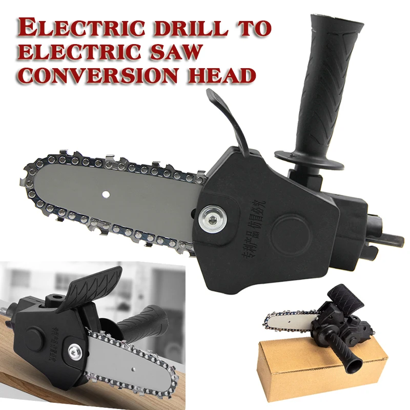 Mini Electric Chainsaw 6 Inch - Bahçe elektrikli testere dönüştürme başlığı aleti