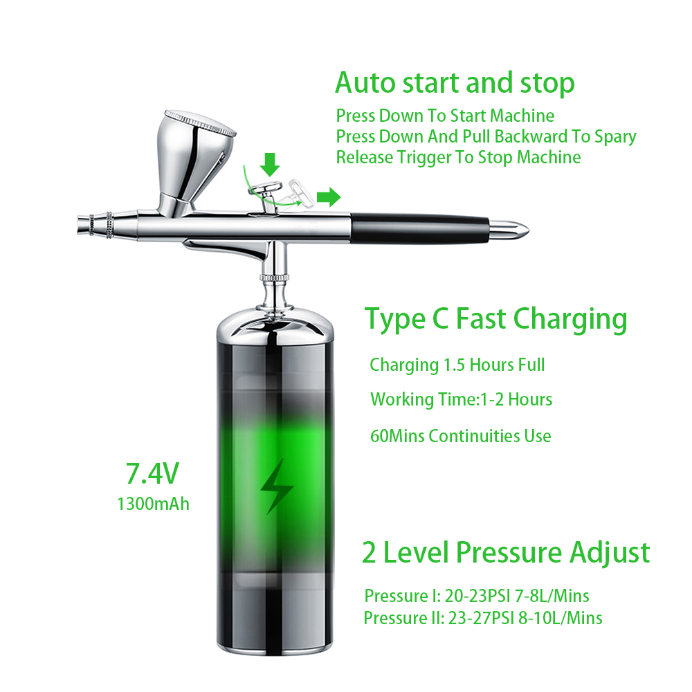 Akülü taşınabilir hava püskürt - Airbrush Kit With Mini Compressor incelemesi ve fiyatı